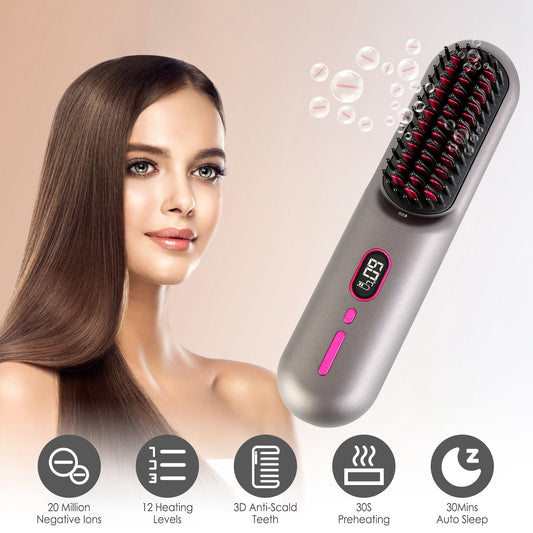 Mini Cordless Hair Curler Brush