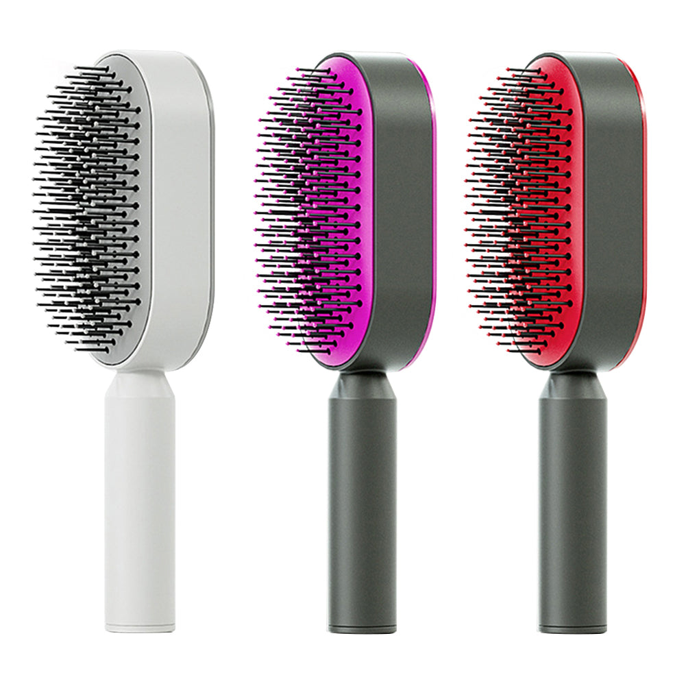 One-Click Self-Cleaning Hair Brush
