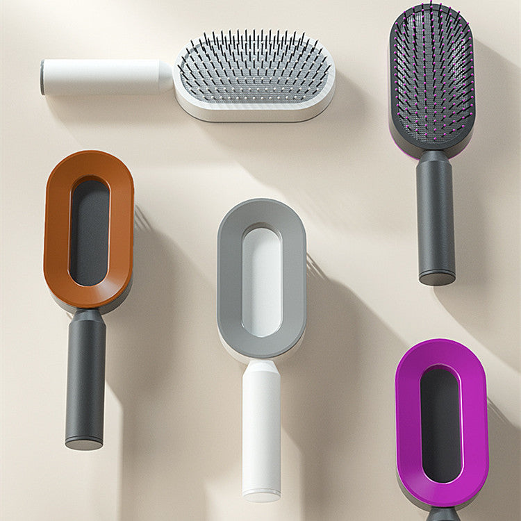 One-Click Self-Cleaning Hair Brush