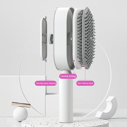 One-Click Self-Cleaning Hair Brush