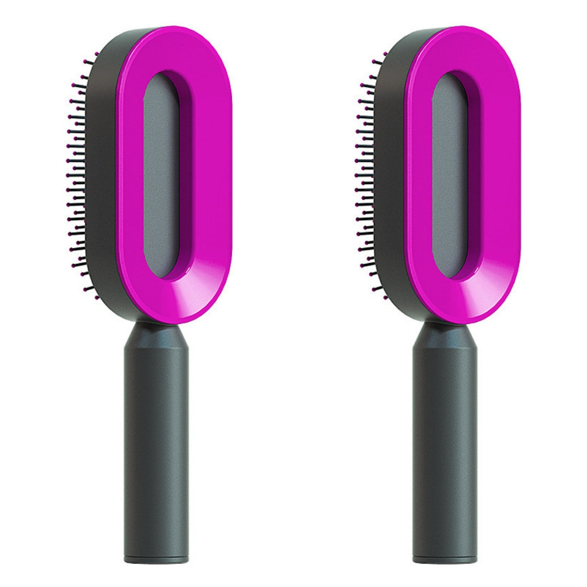 One-Click Self-Cleaning Hair Brush