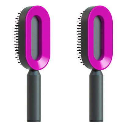 One-Click Self-Cleaning Hair Brush