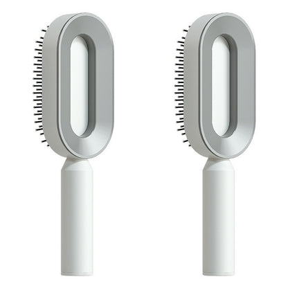 One-Click Self-Cleaning Hair Brush