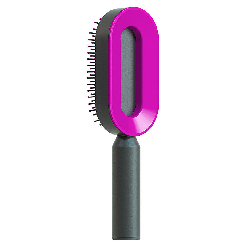 One-Click Self-Cleaning Hair Brush