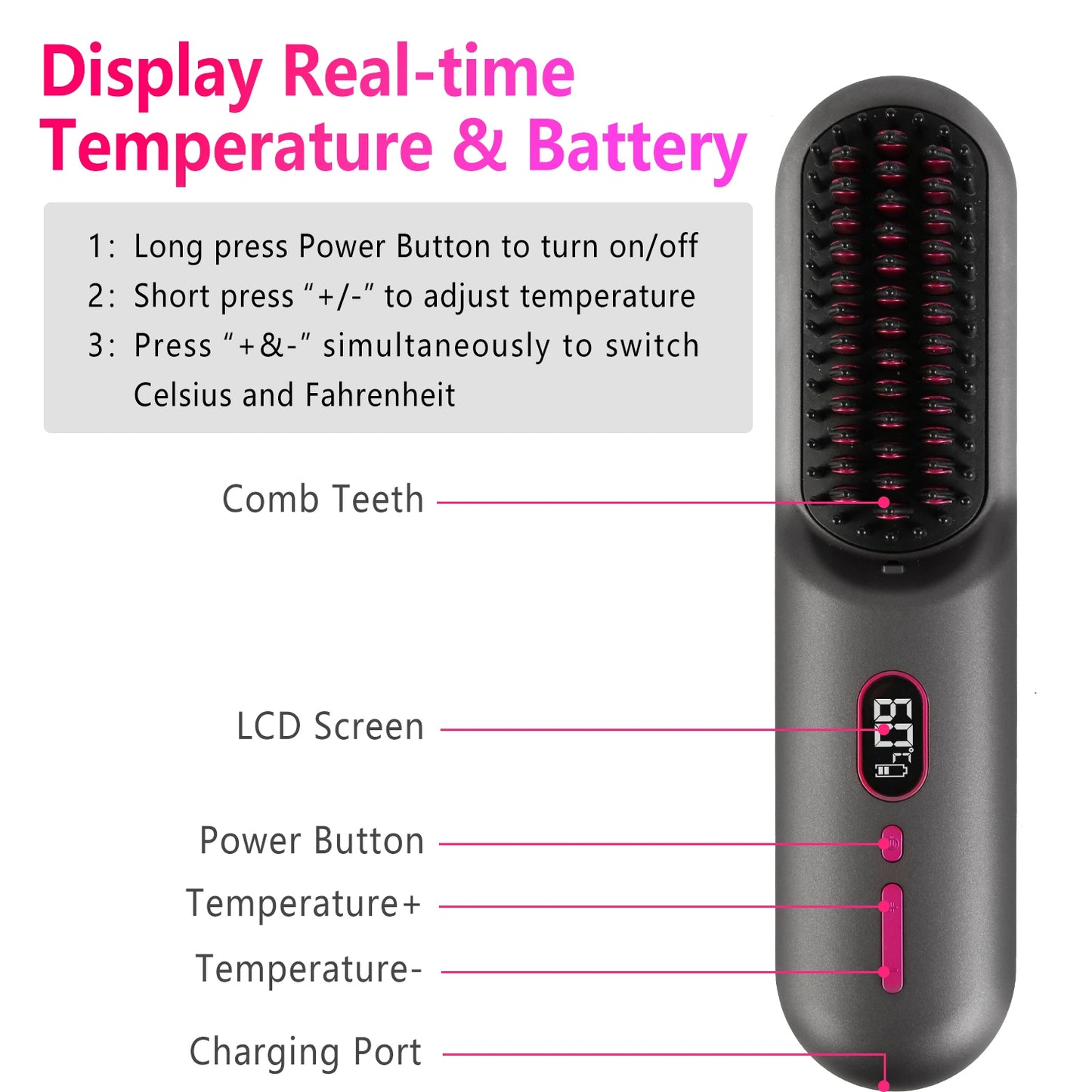 Mini Cordless Hair Curler Brush